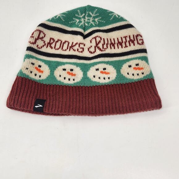 Brooks Running F22 Run Merry Pom Beani Heat Unisex Snowman Holiday Christmas - Picture 1 of 6